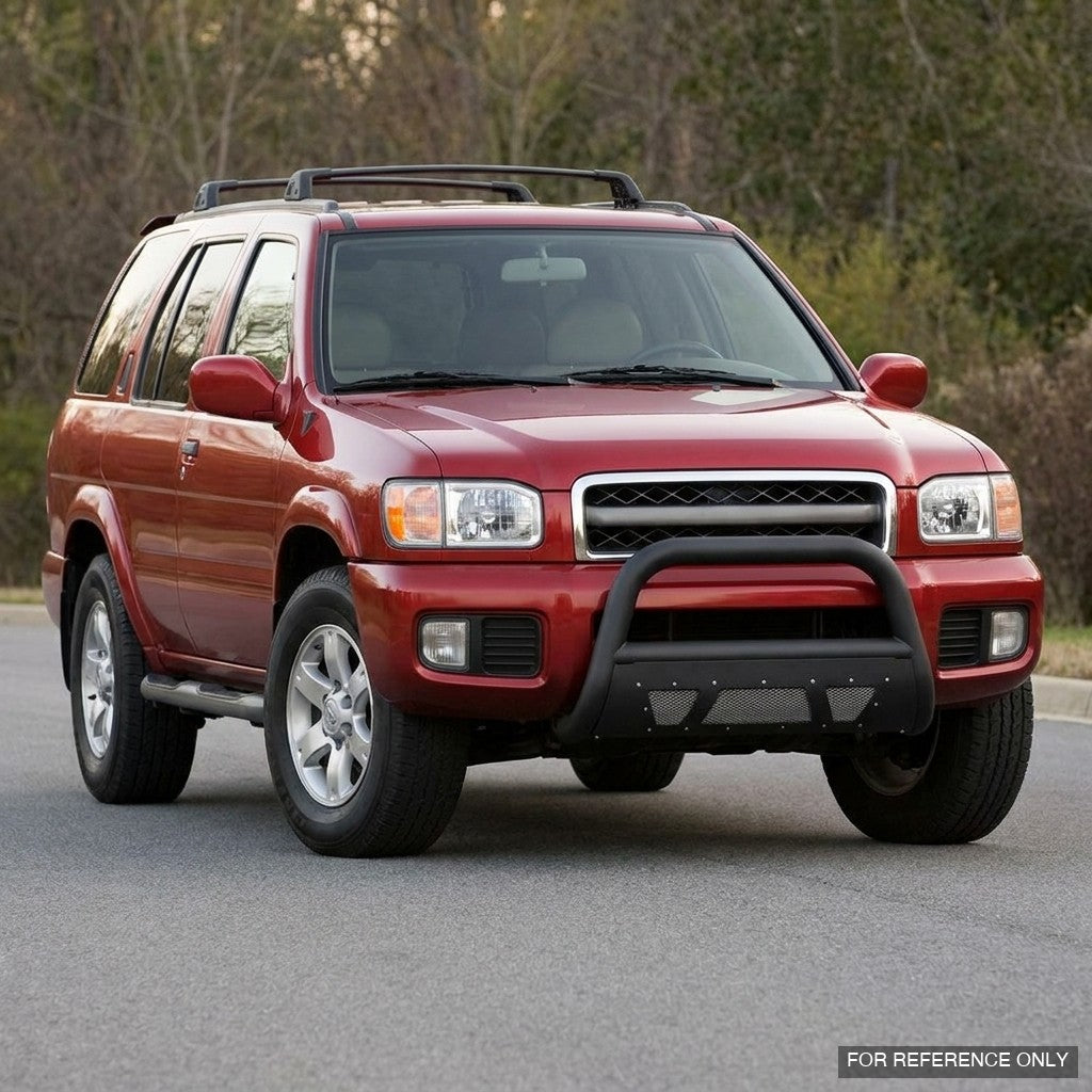 1999-2004 Nissan Pathfinder Classic Series Bull Guard w/ Mesh Skid Plate — Matte Black