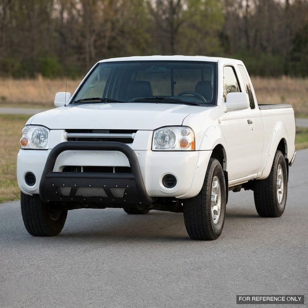 2001-2004 Nissan Frontier & 2002-2004 Xterra Bull Guard w/ Studded Mesh Skid Plate — Matte Black