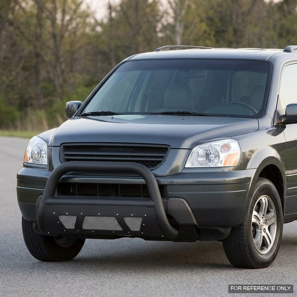 2003-2008 Honda Pilot & 2006-2014 Ridgeline Bull Guard w/ Studded Mesh Skid Plate — Matte Black
