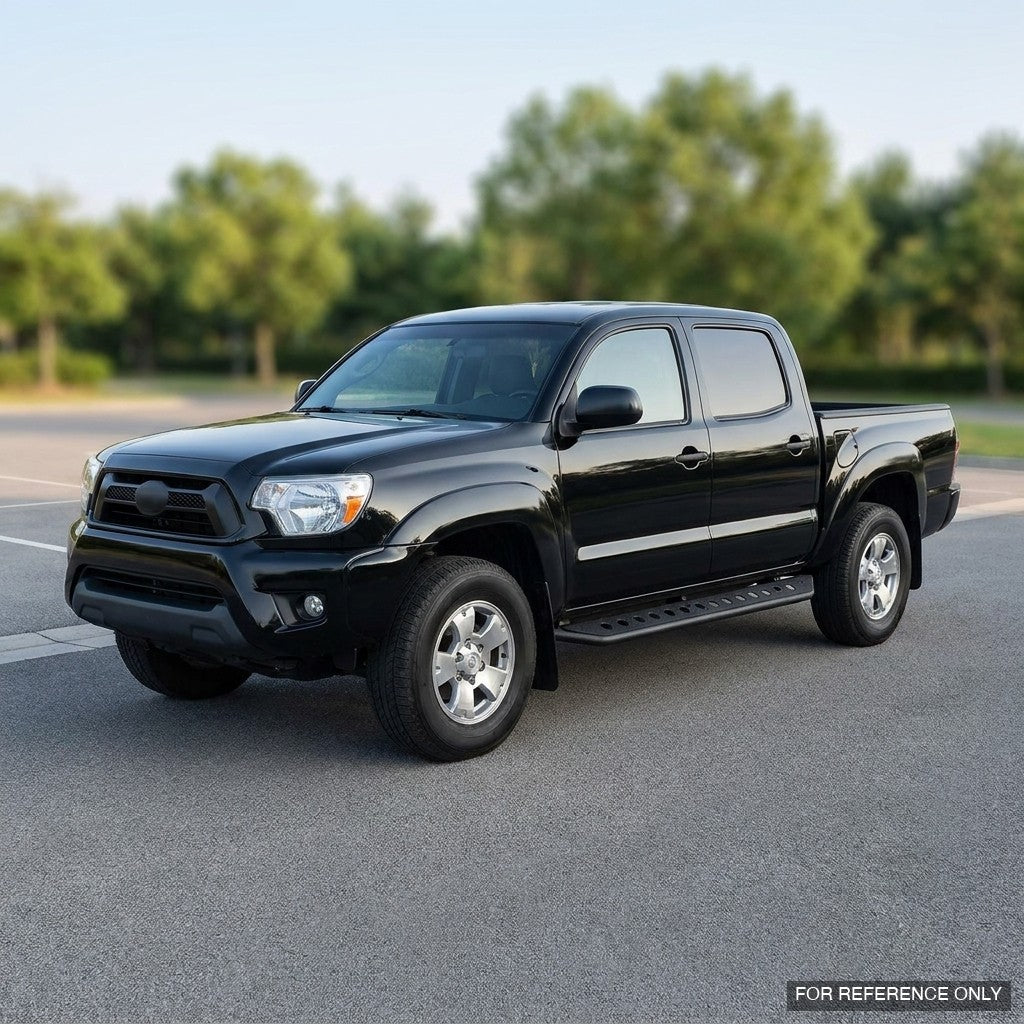 2005-2023 Toyota Tacoma Double Cab Rock Slider Side Step Bars — Texture Black