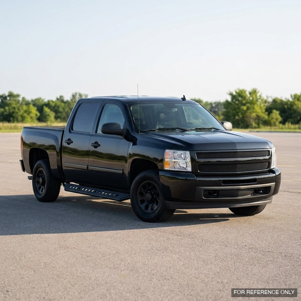 2007-2018 Chevrolet Silverado & GMC Sierra Crew Cab Rock Slider Side Step Bars — Texture Black