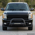 2007-2020 Chevrolet Silverado 1500/Tahoe/Suburban & GMC Sierra 1500/Yukon Advanced Series Bull Guard w/ Built-In LED Light Bar — Matte Black