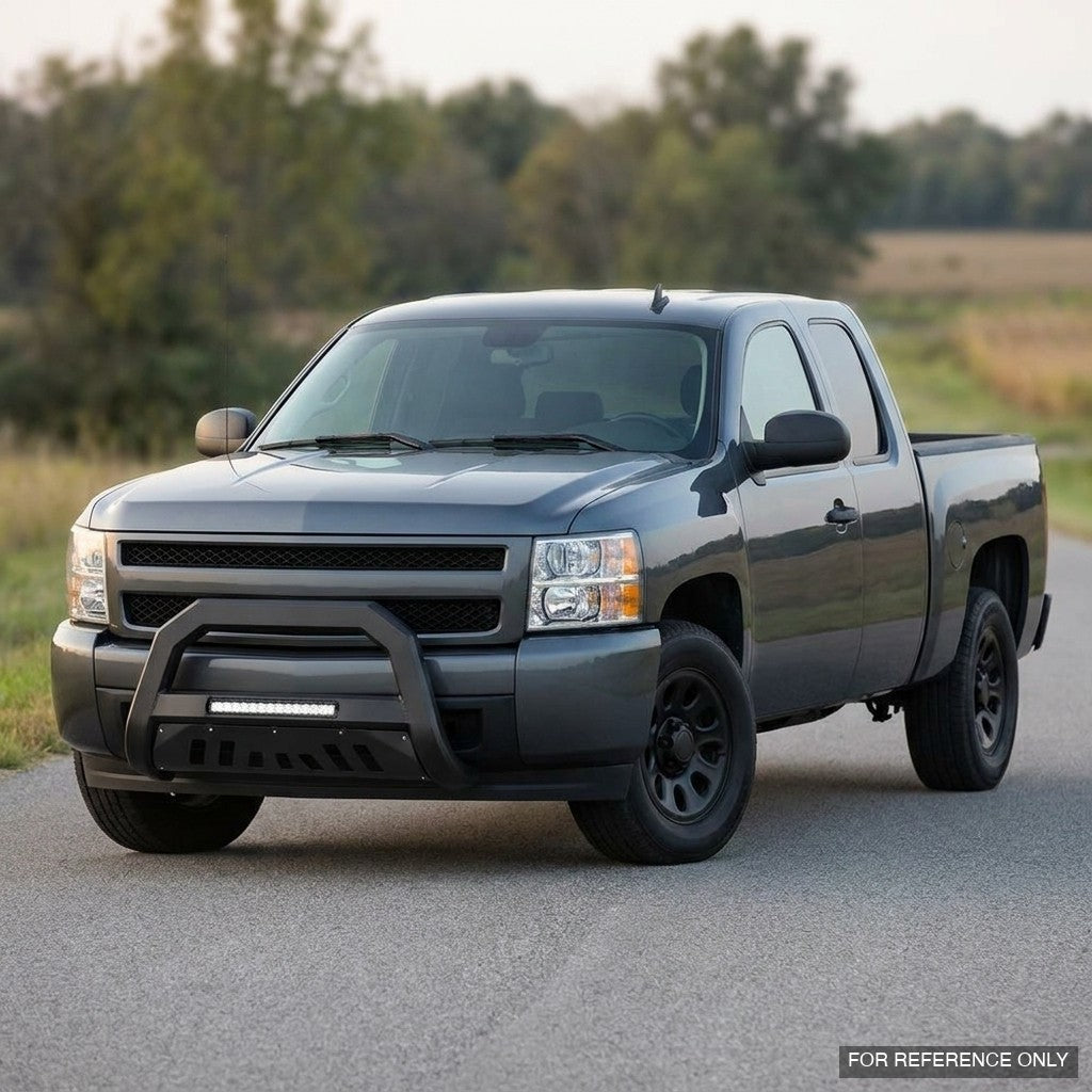 2007-2020 Chevrolet Silverado 1500/Tahoe/Suburban & GMC Sierra 1500/Yukon Advanced Series Bull Guard w/ Built-In LED Light Bar — Matte Black