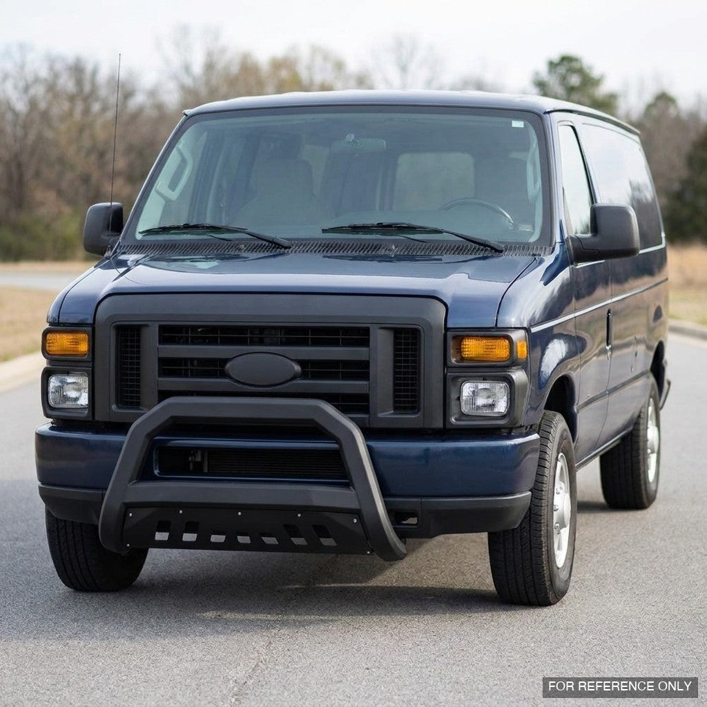 2008-2014 Ford E-150/E-250/E-350 Econoline Advanced Series Bull Guard w/ Skid Plate — Matte Black