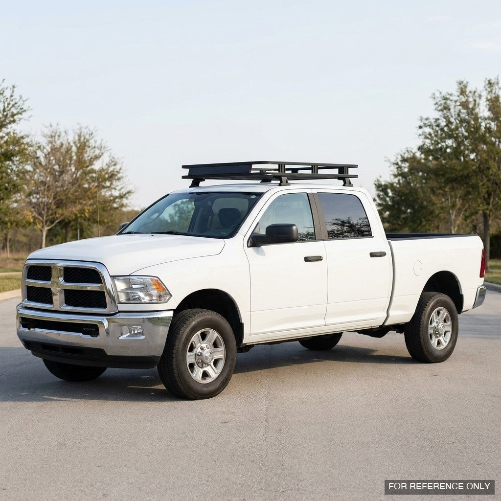 2010-2018 Ram 2500/3500 Crew Cab Low Profile Roof Basket — Drill-Free Steel, Matte Black