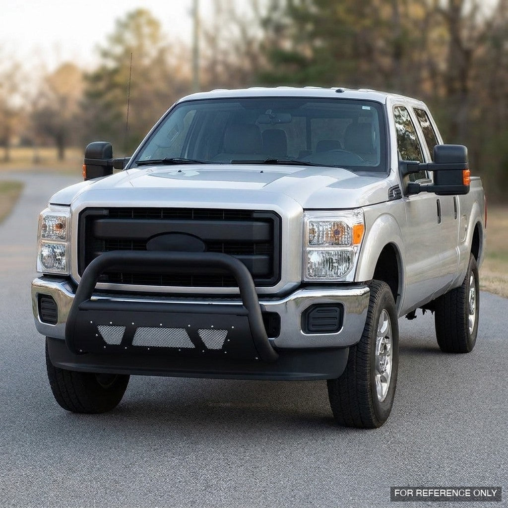 2011-2016 Ford F-250/F-350/F-450/F-550 Super Duty Bull Guard w/ Studded Mesh Skid Plate — Matte Black