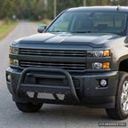 2011-2019 Chevrolet Silverado & GMC Sierra 2500/3500 HD Bull Guard w/ Studded Mesh Skid Plate — Matte Black