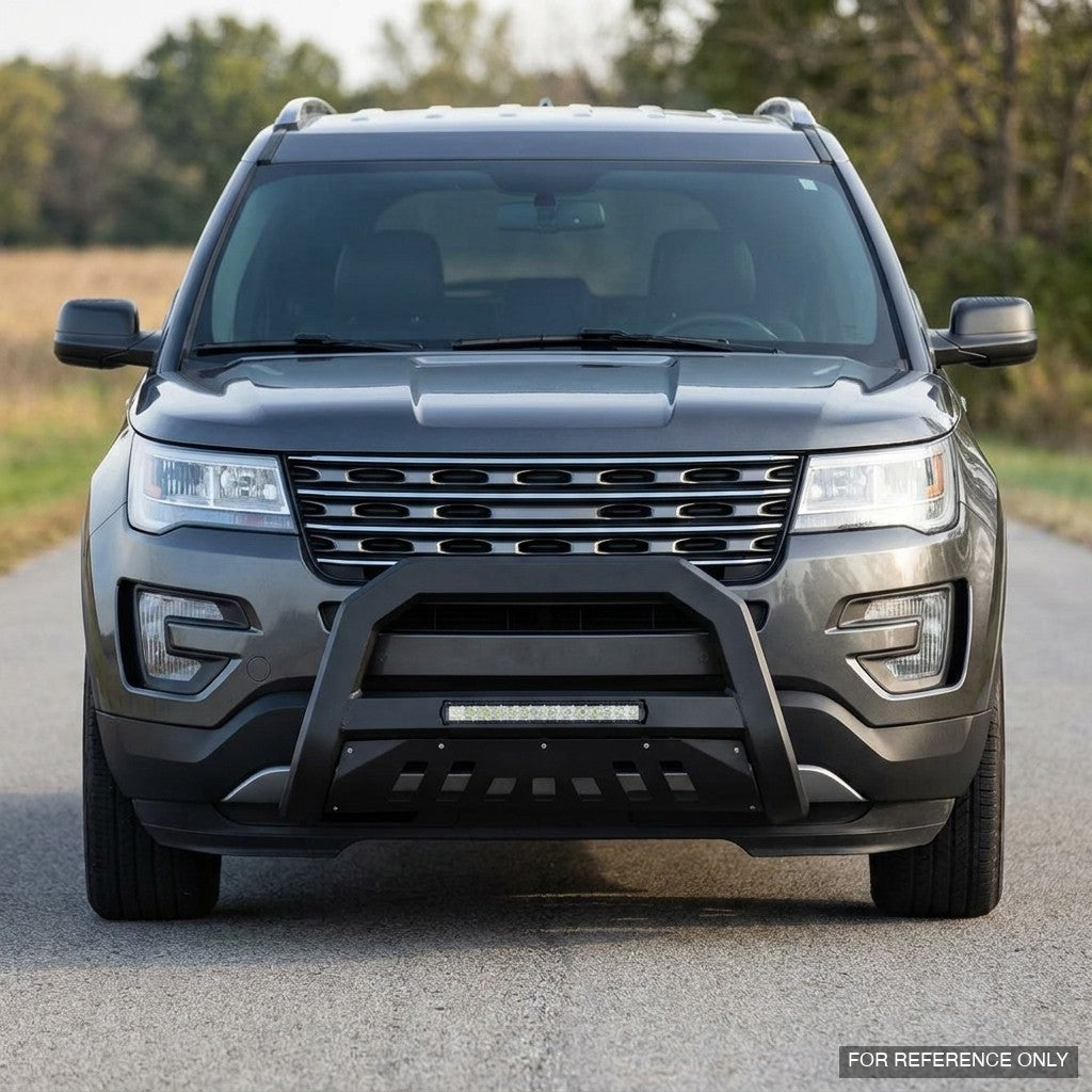2011-2019 Ford Explorer Advanced Series Bull Guard w/ Built-In LED Light Bar — Matte Black