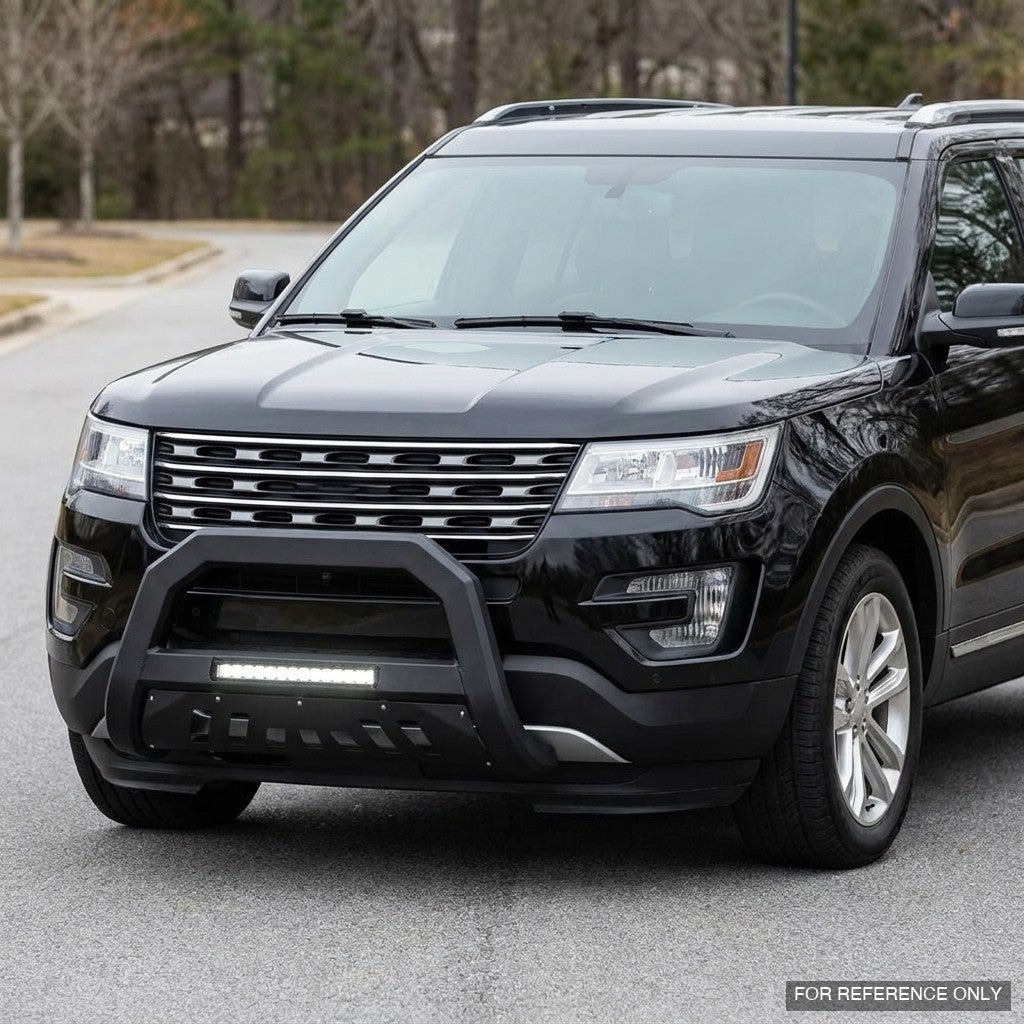 2011-2019 Ford Explorer Advanced Series Bull Guard w/ Built-In LED Light Bar — Matte Black