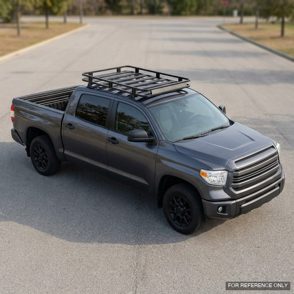 2014-2021 Toyota Tundra CrewMax Low Profile Roof Basket — Drill-Free Steel, Matte Black