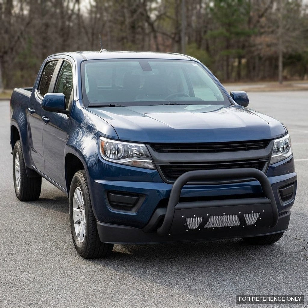 2015-2022 Chevrolet Colorado & GMC Canyon Bull Guard w/ Studded Mesh Skid Plate — Matte Black