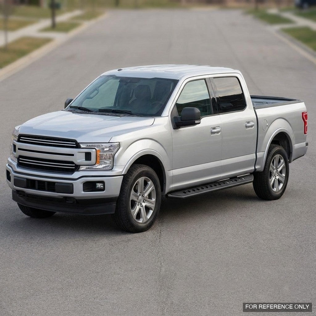 2015-2023 Ford F-150 & 2017-2022 Super Duty SuperCrew Rock Slider Side Step Bars — Texture Black