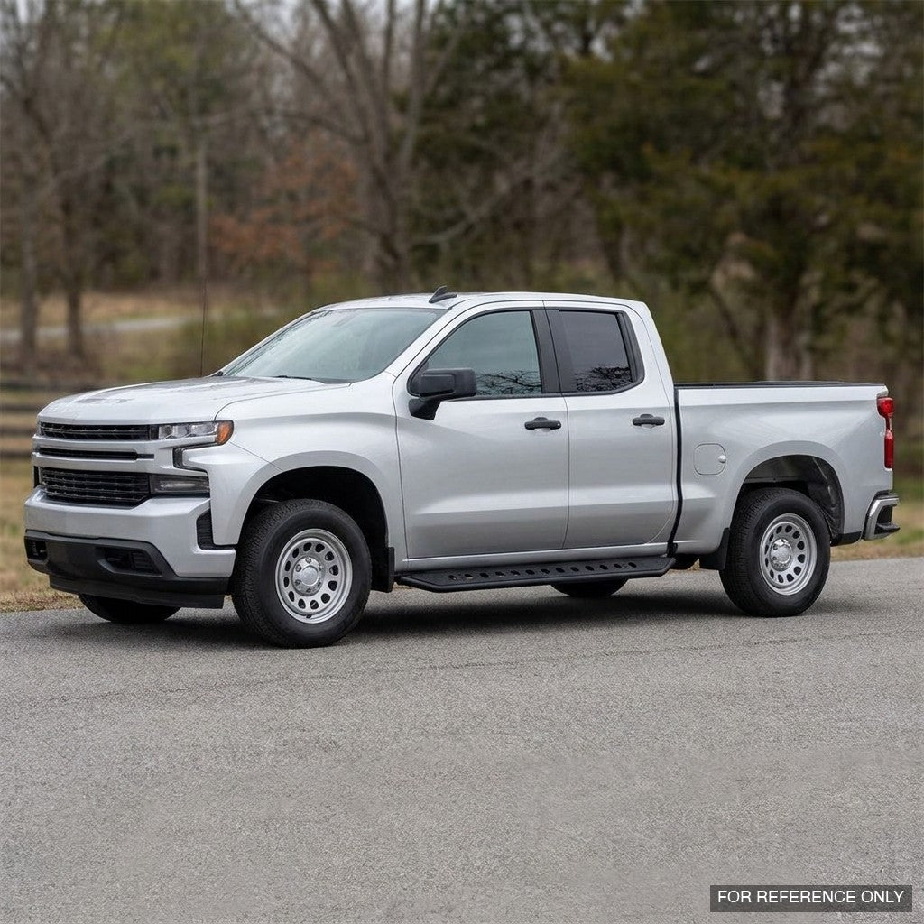 2019-2026 Chevrolet Silverado & GMC Sierra Double Cab Rock Slider Side Step Bars — Texture Black