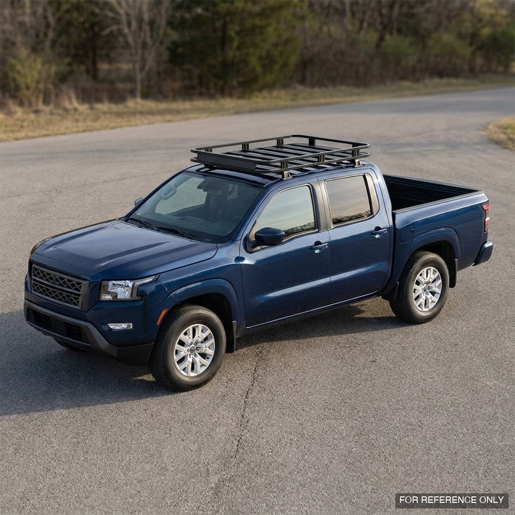 2022-2026 Nissan Frontier Crew Cab Low Profile Roof Basket System — Drill-Free Steel, Matte Black