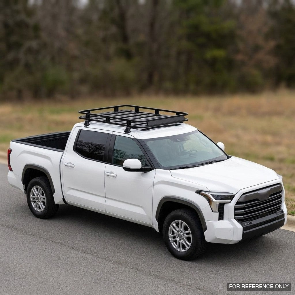 2022-2026 Toyota Tundra CrewMax Low Profile Roof Basket System — Drill-Free Steel, Matte Black