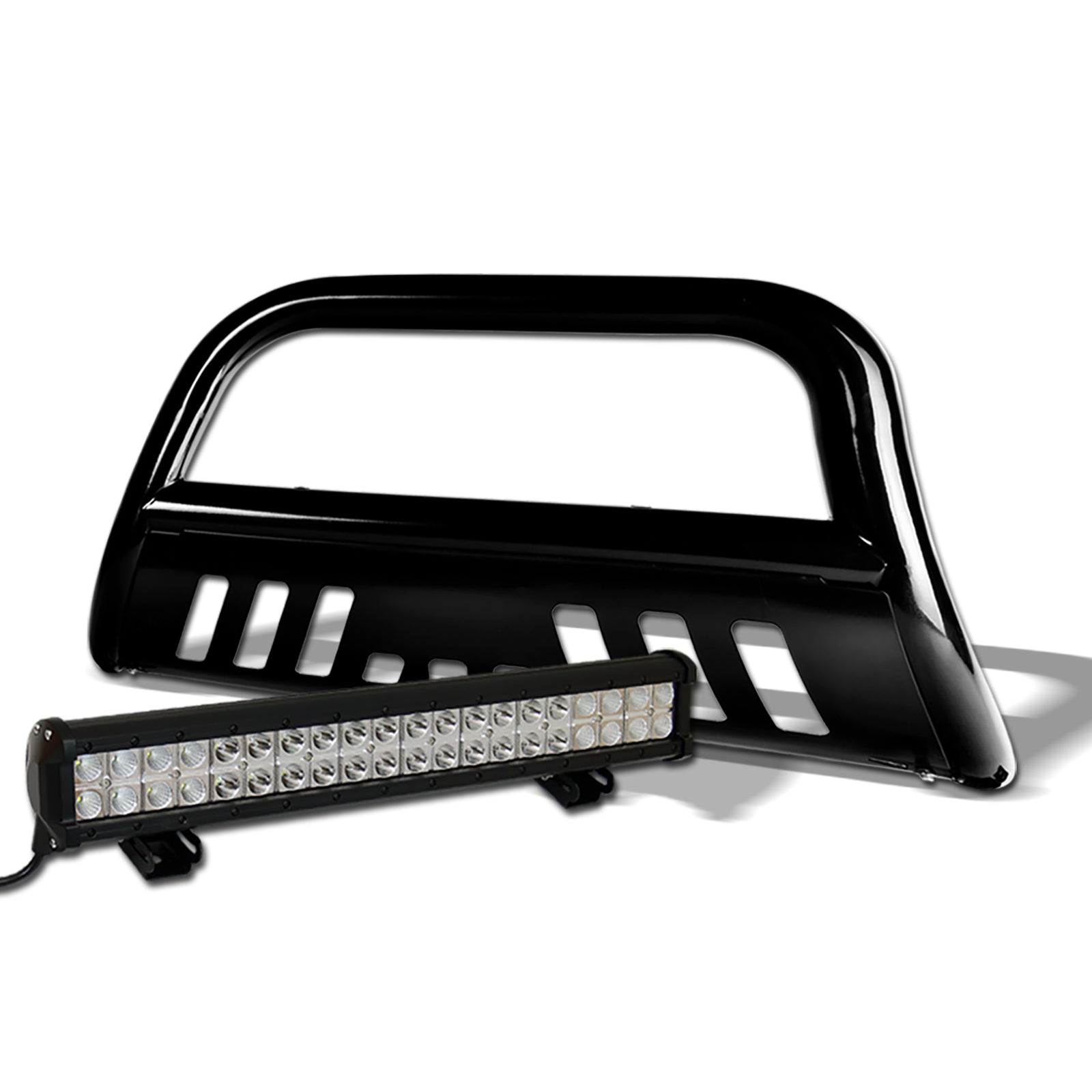 2004-2012 Chevrolet Colorado GMC Canyon Bull Bar + LED Light Bar Combo - Black