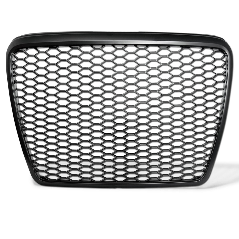 2008-2011 Audi A6 S6 RS Style Honeycomb Mesh Front Grille - Matte Black