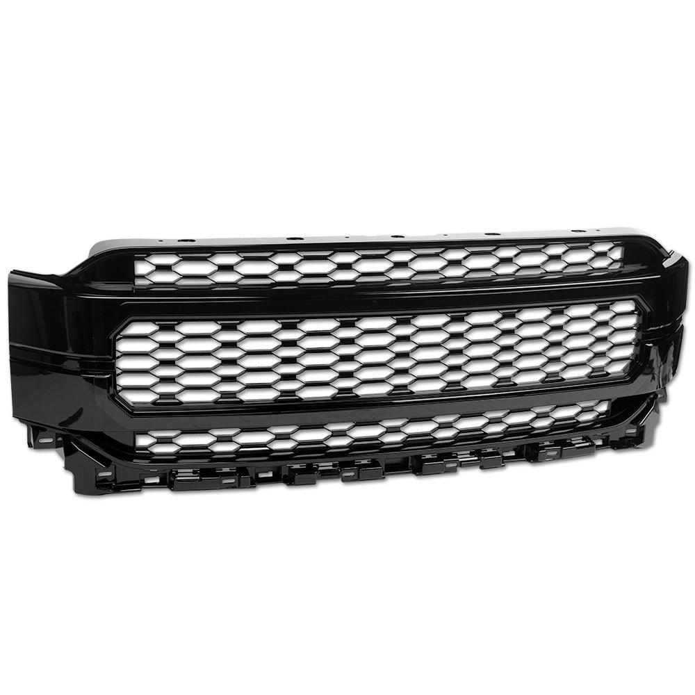 2021-2023 Ford F-150 Badgeless Front Grille - Glossy Black ABS