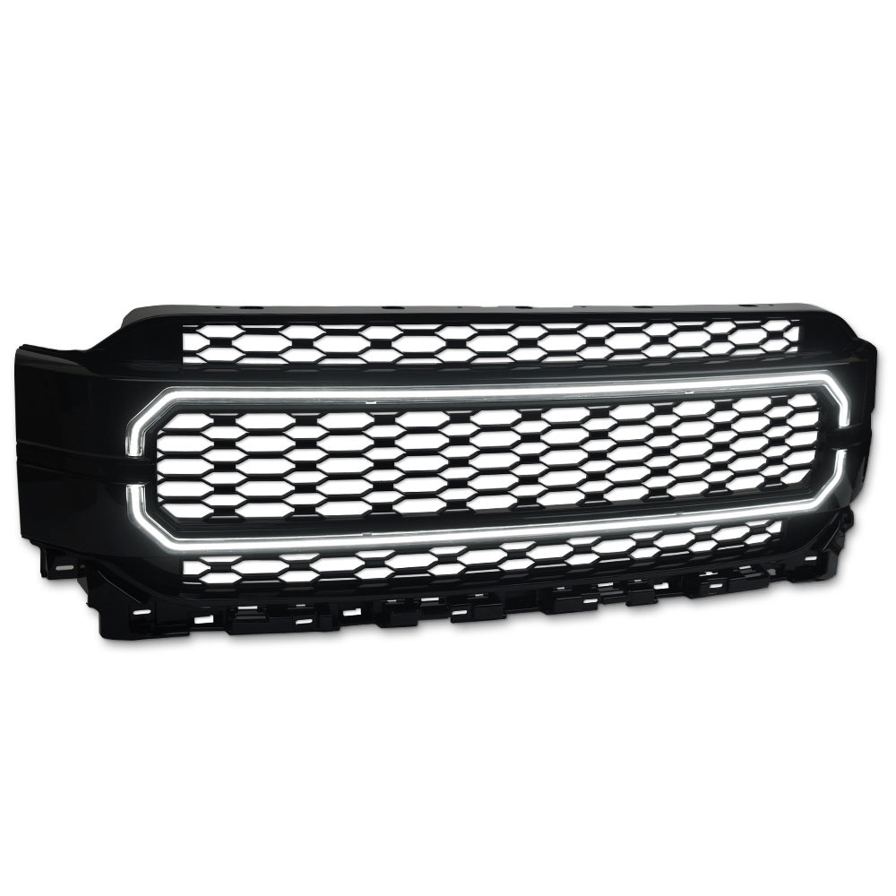 2021-2023 Ford F150 Badgeless Front Grille w/ LED Light Bar - Black