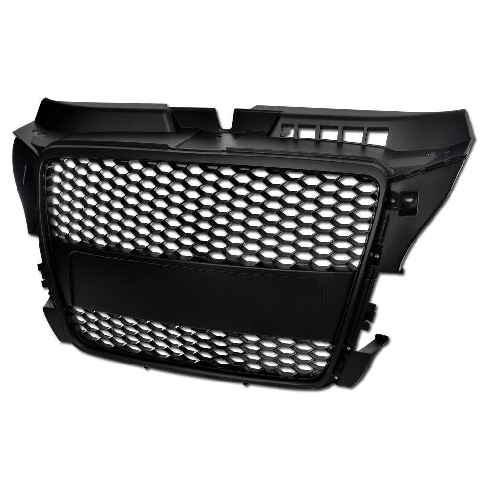 2008-2011 Audi A3 RS Style Front Grille Matte Black w/ Logo