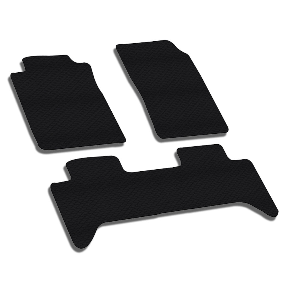 2005-2011 Toyota Tacoma Double Cab Rubber Floor Mats 3PC - Black