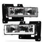 1988-2000 Chevrolet C/K Pickup Crystal Headlights w/ LED Bar - Chrome