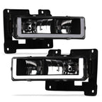 1988-2000 Chevrolet C/K Pickup Crystal Headlights w/LED Bar - Black