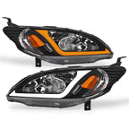 04-05 Honda Civic Crystal Headlights Sequential LED Bar - Black