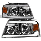 04-08 Ford F-150 Crystal LED Headlights w/ Amber Light Bar - Chrome