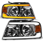 04-08 Ford F-150 Crystal Headlights Sequential LED Signal - Chrome