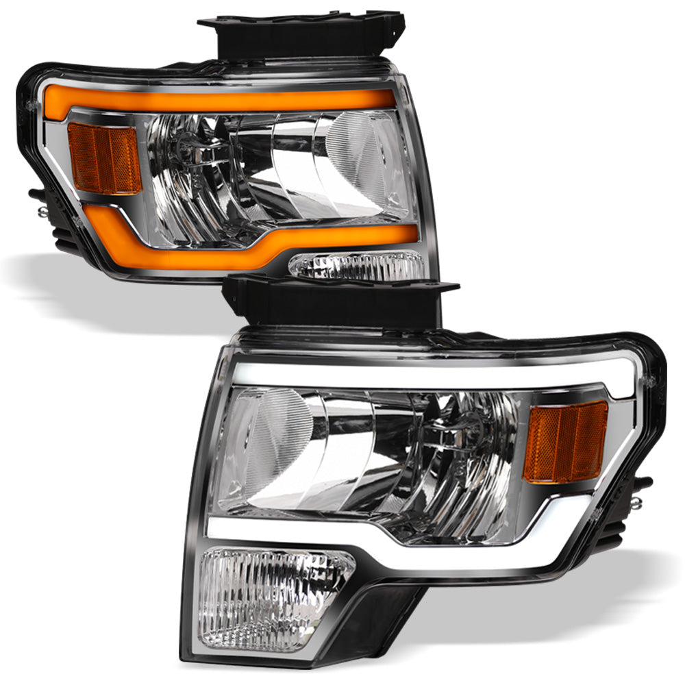 09-14 Ford F-150 Crystal LED Headlights Sequential Signal - Chrome