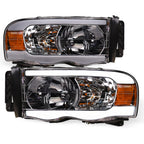 02-05 Dodge Ram Crystal Headlights w/ LED Light Bar - Chrome
