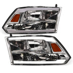 2009-2024 Dodge Ram Crystal Headlights w/ LED Bar Chrome