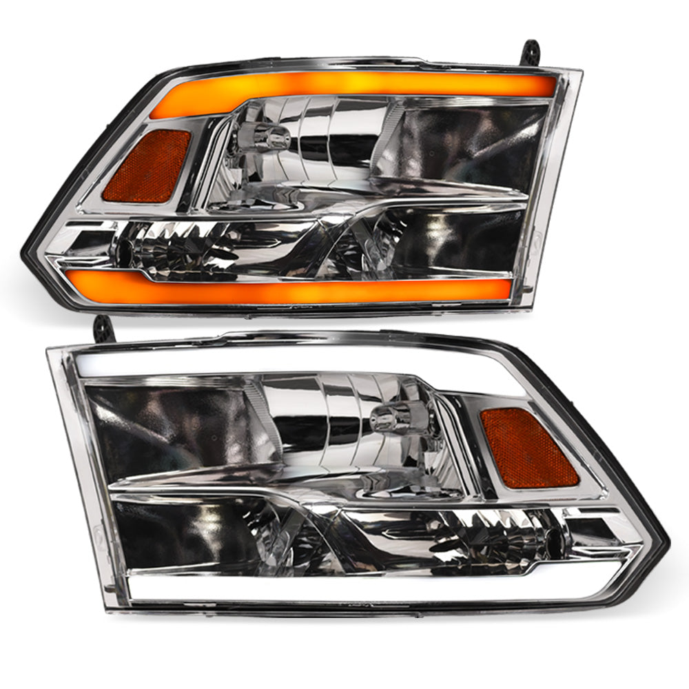 2009-2024 Dodge Ram Crystal Headlights Sequential LED Chrome
