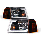 01-11 Ford Ranger Crystal Headlights 4PC LED Light Bar Black - JDMA