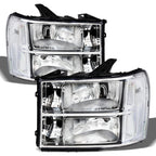 2007-2014 GMC Sierra OEM Crystal Headlights Chrome - GMSR07.04