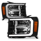 07-13 GMC Sierra 1500/2500/3500 LED Crystal Headlights - Black