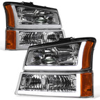 2002-2007 Chevrolet Silverado/Avalanche Crystal Headlights Set - Chrome