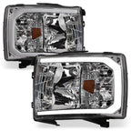 2007-2014 Chevrolet Silverado LED Crystal Headlights w/Light Bar - Chrome