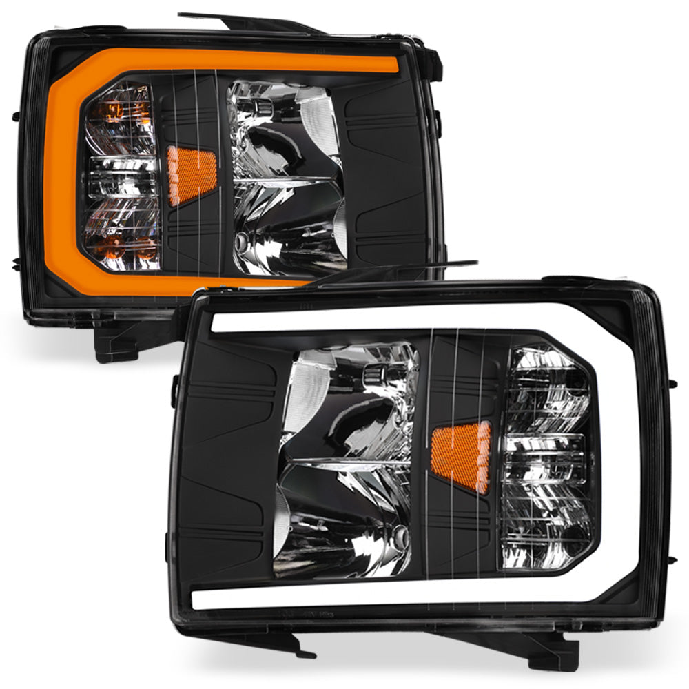 2007-2014 Chevrolet Silverado Crystal Headlights Sequential LED - JDMA