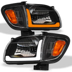 01-04 Toyota Tacoma Crystal Headlights w/ Sequential LED - Black