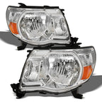 2005-2011 Toyota Tacoma Crystal Headlights Chrome w/Amber