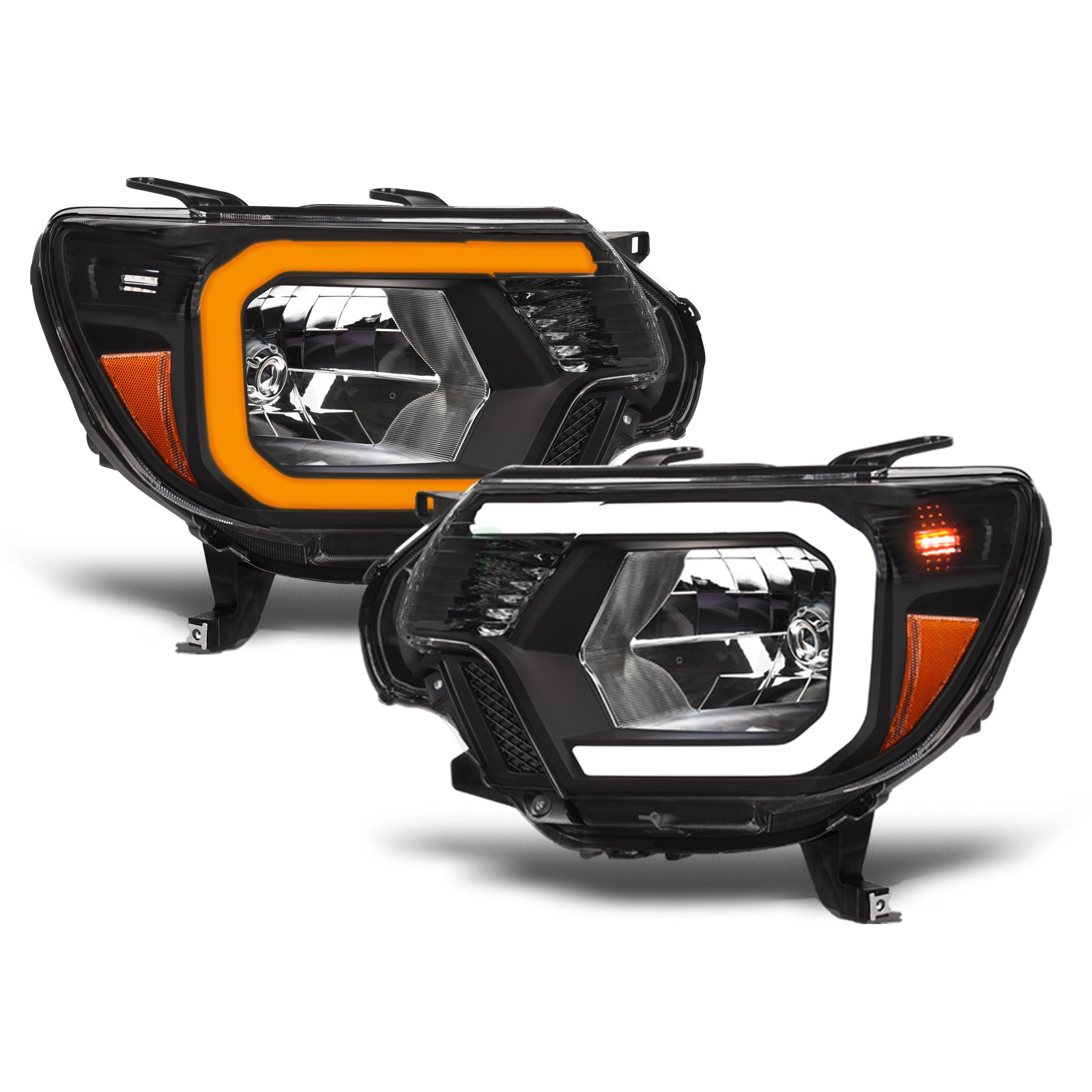 2012-2015 Toyota Tacoma Sequential LED Crystal Headlights - Black