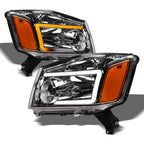 04-15 Nissan Titan Chrome Crystal Headlights Sequential LED Signal