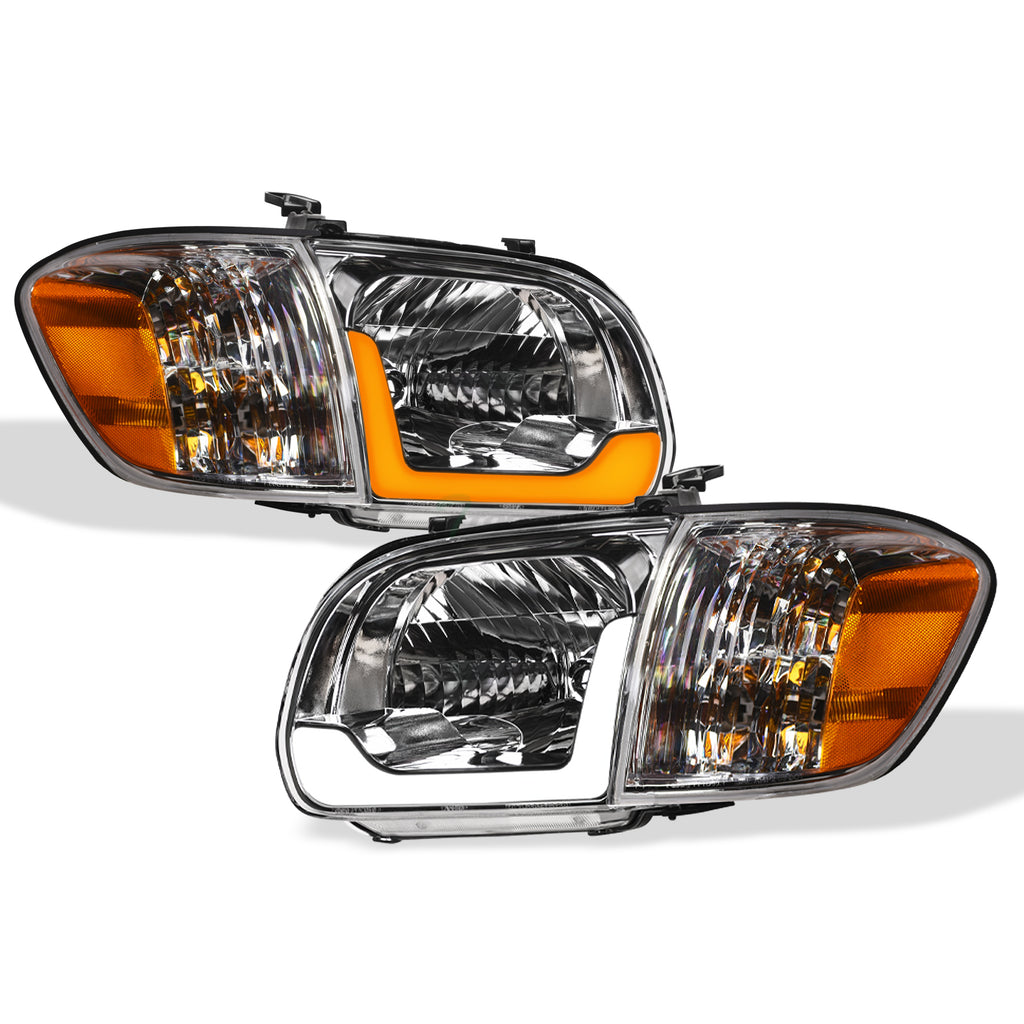 05-06 Toyota Tundra Chrome Crystal Headlights w/ Sequential LED