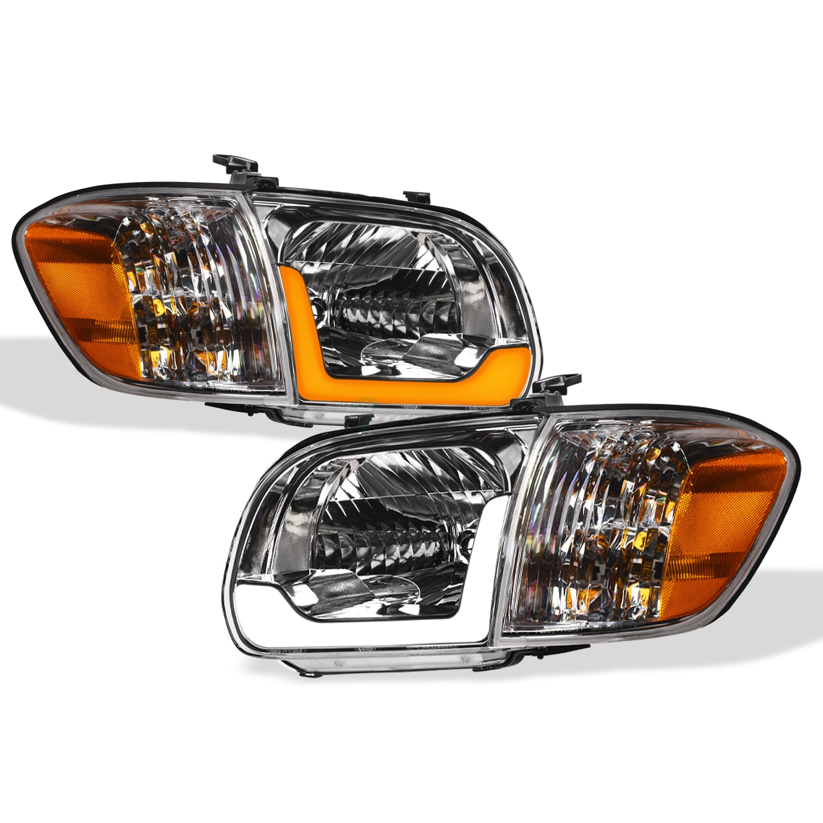 05-06 Toyota Tundra Chrome Crystal Headlights w/ Sequential LED