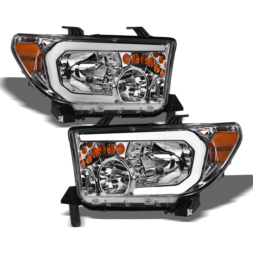 2007-2017 Toyota Tundra & Sequoia LED Crystal Headlights - Chrome