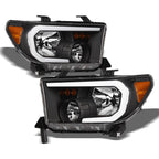 2007-2017 Toyota Tundra Sequoia LED Crystal Headlights - Black