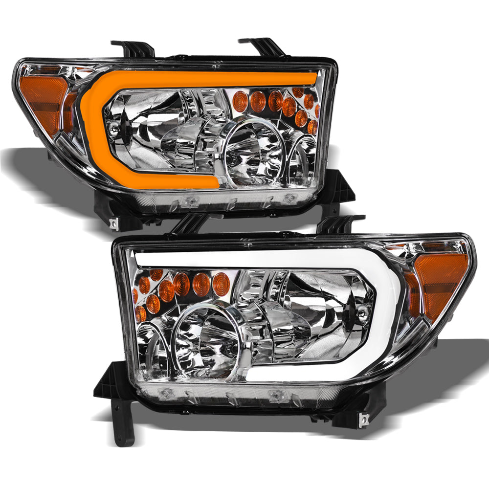 2007-2017 Toyota Tundra Sequoia Crystal LED Headlights - Chrome