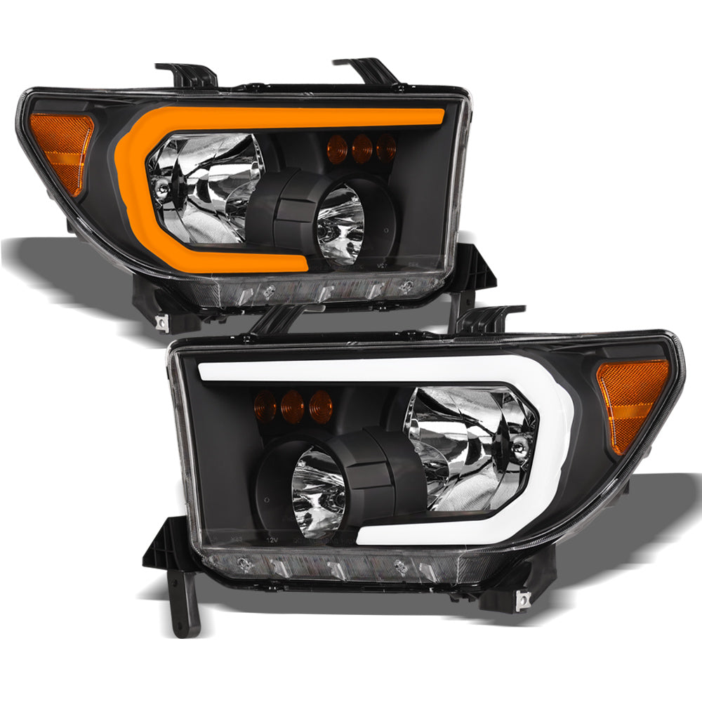 2007-2017 Toyota Tundra/Sequoia Crystal Headlights LED Turn Signal - Black